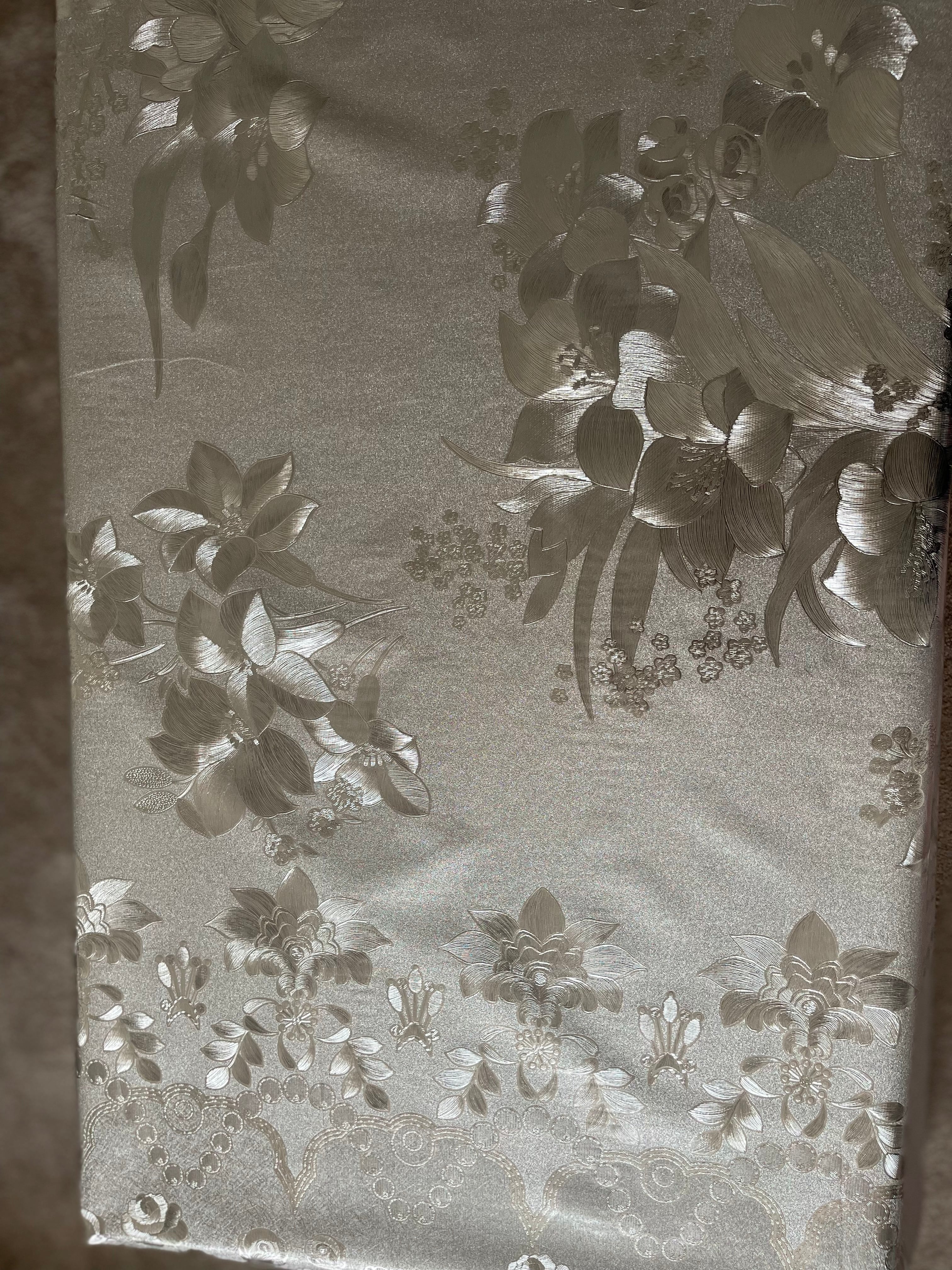 Silver Printed Vinyl Tablecloth - PVC Tablecloth